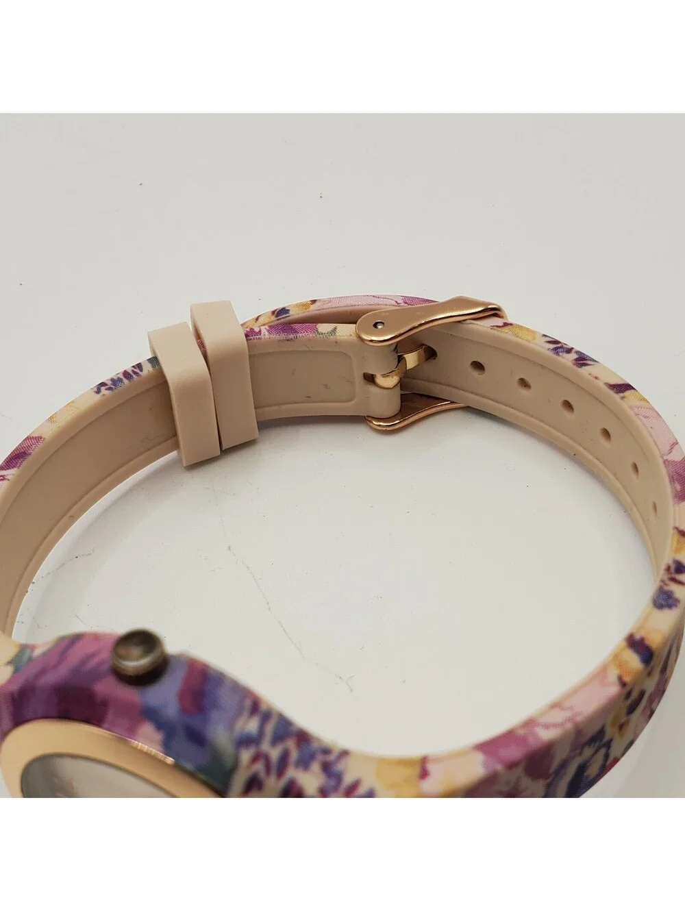 Quartz Flower Style Watch Womens 30mm Rose Gold Tone Bezel New Battery